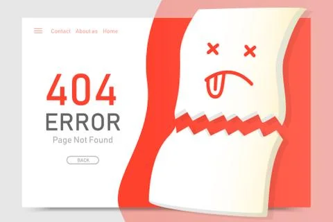 404  error page not found miss paper with  background  design template for we Stock Illustration