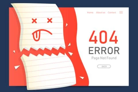 404  error page not found miss paper with  background  design template for we Stock Illustration
