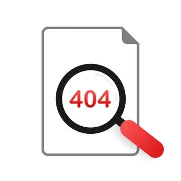 404 error page not found isolated in white background. Vector illustration. Stock Illustration