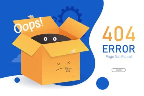 404  error page not found vector with bow graphic  design template for websit Stock Illustration