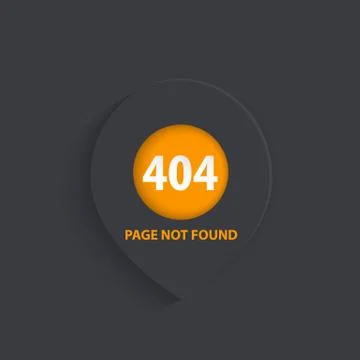 404 error, page not found, dark version, vector illustration Illustrazione stock