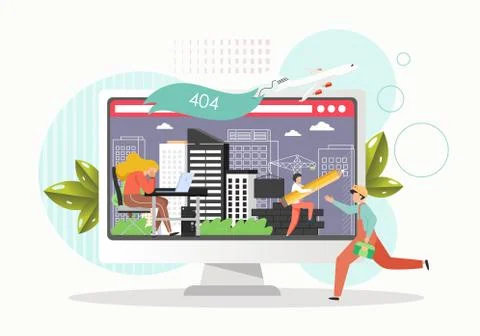 404 error page not found, webpage under construction, server error, website Stock Illustration