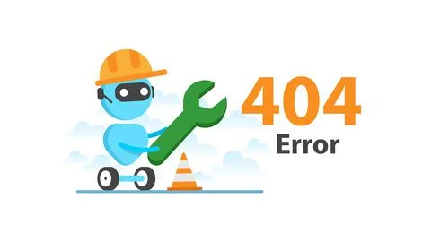 404 error page not found. Robot. 스톡 일러스트