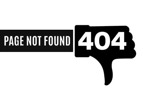 404 Error Page Not Found Thumbs Down Stock Illustration