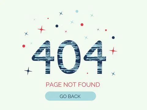 404 error page not found. Concept for website with texture numbers. Flat vector Stock Illustration