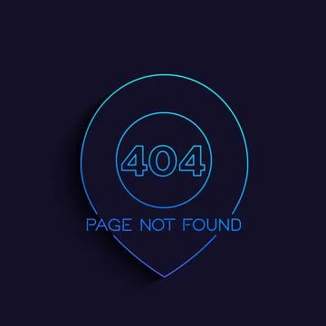 404 error, page not found, line vector Stock Illustration