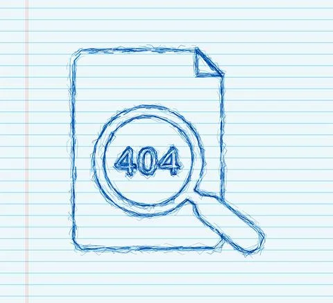 404 error page not found sketch sign. Vector stock illustration Illustrazione stock