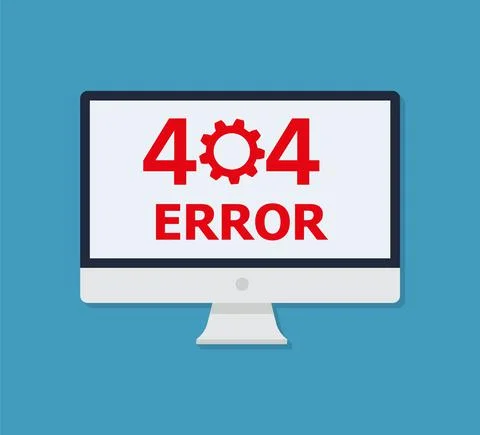 404 Error page not found on computer, tablet, mobile phone screen. Internet l Stock Illustration