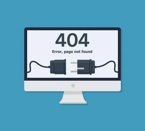 404 Error page not found on computer, tablet, mobile phone screen. Internet l Stock Illustration