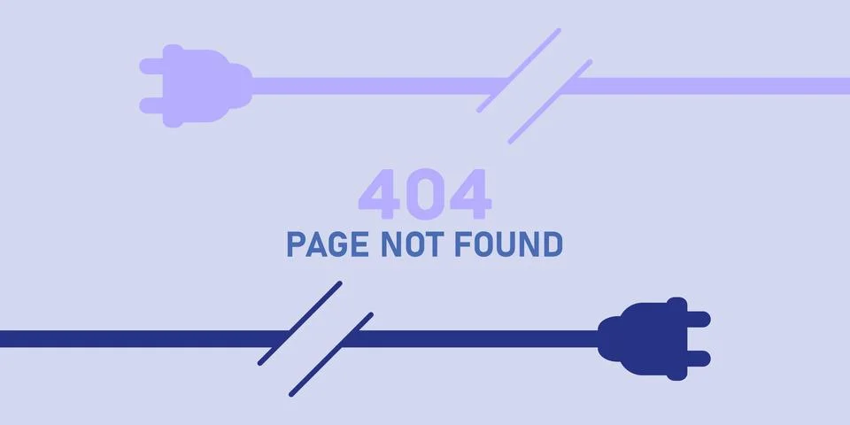 404 error page not found banner. Online concept. Modern light blue background  Stock Illustration