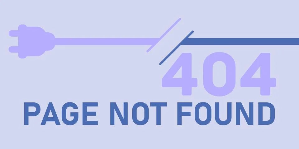 404 error page not found banner. Online concept. Modern light blue background  Stock Illustration