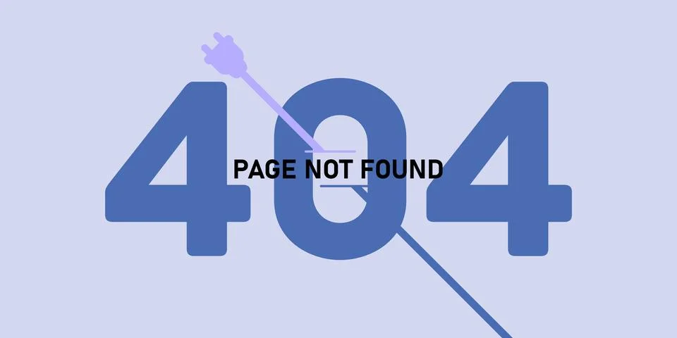 404 error page not found banner. Online concept. Modern light blue background Stock Illustration