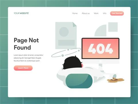 404 Error Page Not Found  banner of landing page イラスト素材