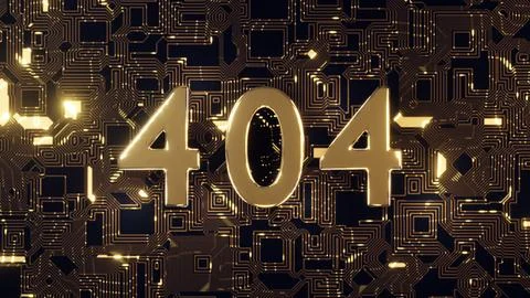 404 Error Page Not Found with a futuristic tech background featuring computer Ilustración de archivo