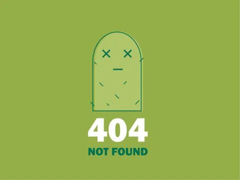 404 Error Page or File not Found icon. Cute green Cactus. UX UI vector for web 스톡 일러스트