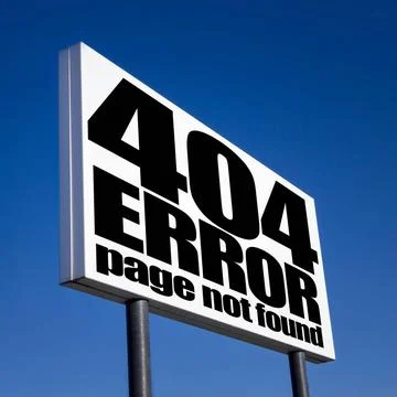 404 error page Page not found sign for missing web pages on billboard agai... Foto stock
