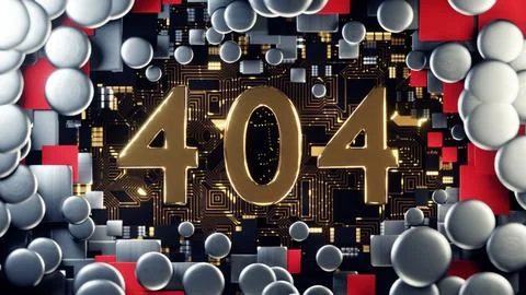 404 Error Page showcasing a hightech, futuristic cyber design with geometric Иллюстрация