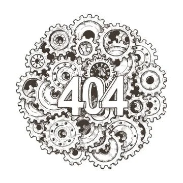 404 error page vector template for website. Stock Illustration