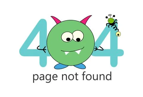 404 error page vector template for website with monster. Crazy emotion, dizzy Ilustración de archivo