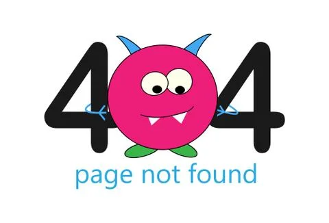 404 error page vector template for website with monster. Crazy emotion, dizzy Illustrazione stock