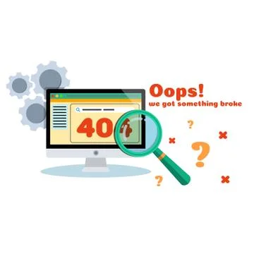 404 error page for website. Page not found. Stock Illustration