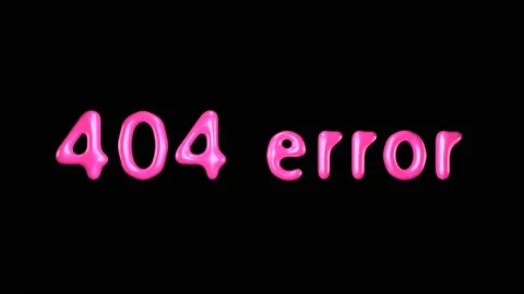 404 Error pink 3D animation on a black background. Page Not Found. Stock Footage 172073763