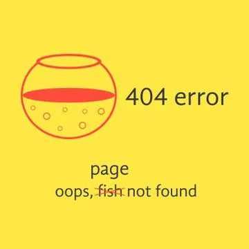 404 error with red empty aquarium Stock-Illustration