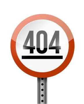 404 error road sign illustration design over a white background Stock Illustration