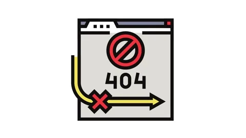 404 error seo color icon animation Stock Footage 326113209