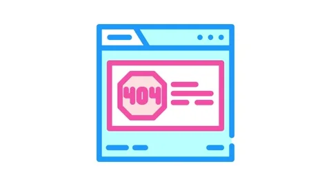 404 error seo color icon animation Stock Footage 327265022