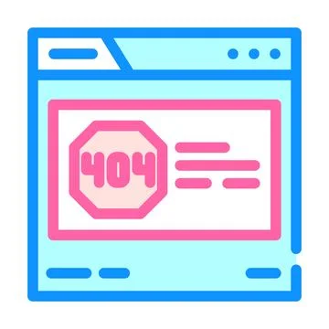 404 error seo color icon vector illustration Stockillustratie