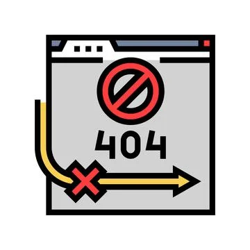 404 error seo color icon vector illustration Illustrazione stock