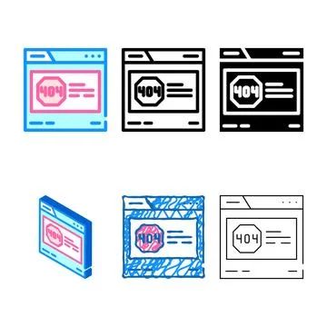 404 error seo color icon vector mix Stock Illustration