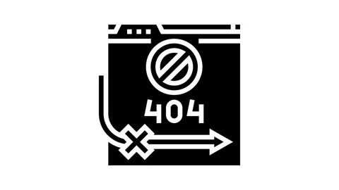 404 error seo glyph icon animation Stock Footage 326150072