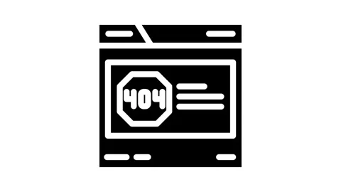 404 error seo glyph icon animation Stock Footage 326741334