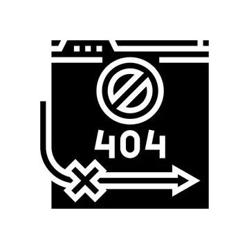 404 error seo glyph icon vector illustration Stock Illustration