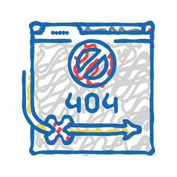 404 error seo icon doodle illustration Stock Illustration