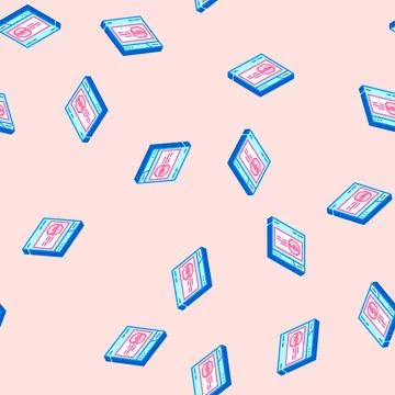 404 error seo isometric icon seamless pattern 스톡 일러스트