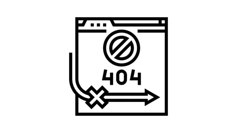 404 error seo line icon animation Stock Footage 326129622