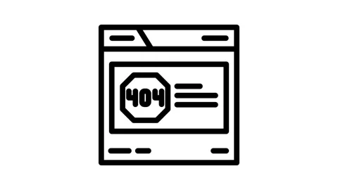 404 error seo line icon animation Stock Footage 326757651