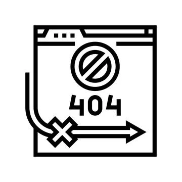 404 error seo line icon vector illustration Ilustración de archivo