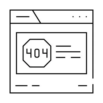 404 error seo line icon vector illustration Stock Illustration
