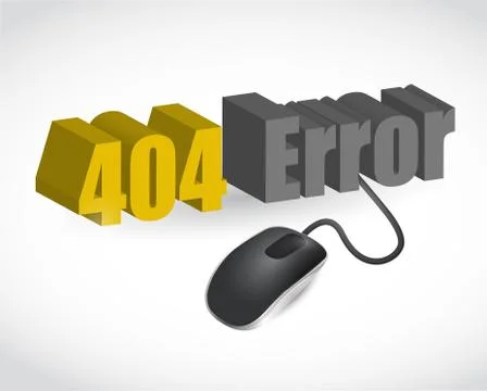 404 error sign and mouse illustration design over white Stock-Illustration