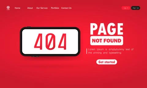 404 error sign on smart phone screen illustration. Page not found message. UI Illustrazione stock