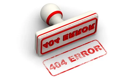 404 ERROR. The stamp leaves a imprint Stock Footage 133226990