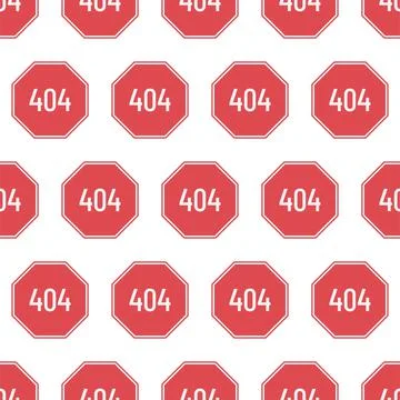 404 error symbol seamless pattern. Vector template for website page Illustrazione stock