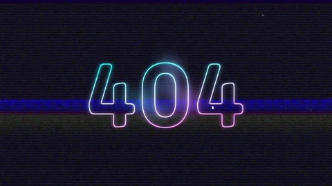 404 error text animation with neon glow over dark background Stock Footage 304194824