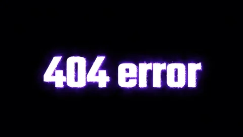 “404 Error” text appears with purple electric lines and glitchy current effects Stock Footage 327922219