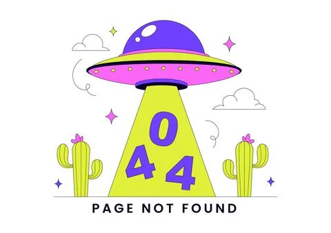 404 Error Vector Illustration Page Not Found Concept With Cute Characters U.. イラスト素材