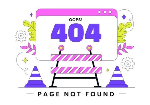 404 Error Vector Illustration Page Not Found Concept With Cute Characters U.. Stock Illustration